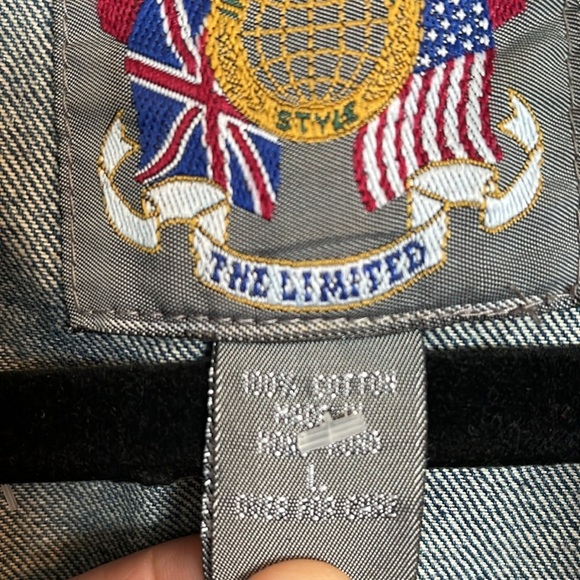 The Limited Womens Vintage International Jean Jacket W/World Colors Trim L - Picture 11 of 14